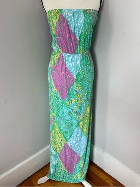 Lilly Pulitzer Marlisa Multi Sun Dance Strapless Maxi Dress Size XS